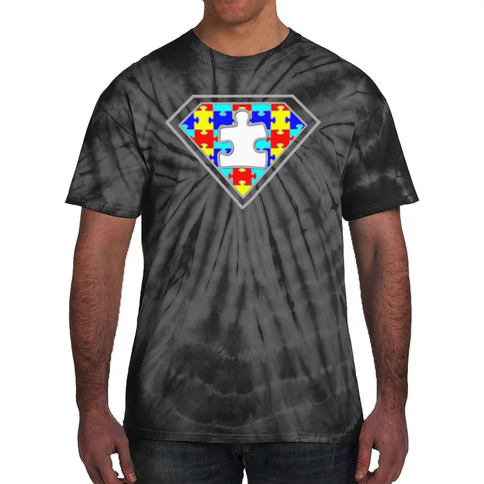 Autism Awareness Superhero Autism Gifts Boys Teacher Moms Tie-Dye T-Shirt