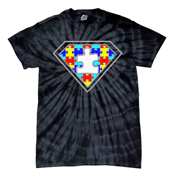 Autism Awareness Superhero Autism Gifts Boys Teacher Moms Tie-Dye T-Shirt