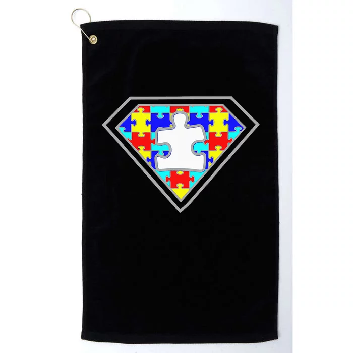 Autism Awareness Superhero Autism Gifts Boys Teacher Moms Platinum Collection Golf Towel