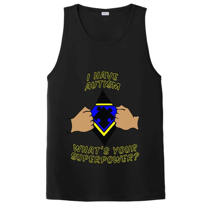 Autism Awareness Super Hero Puzzle Piece Performance Tank