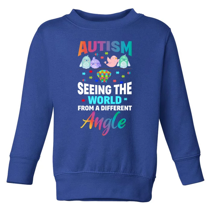 Autism Awareness Seeing The World From A Different Angle Gift Toddler Sweatshirt