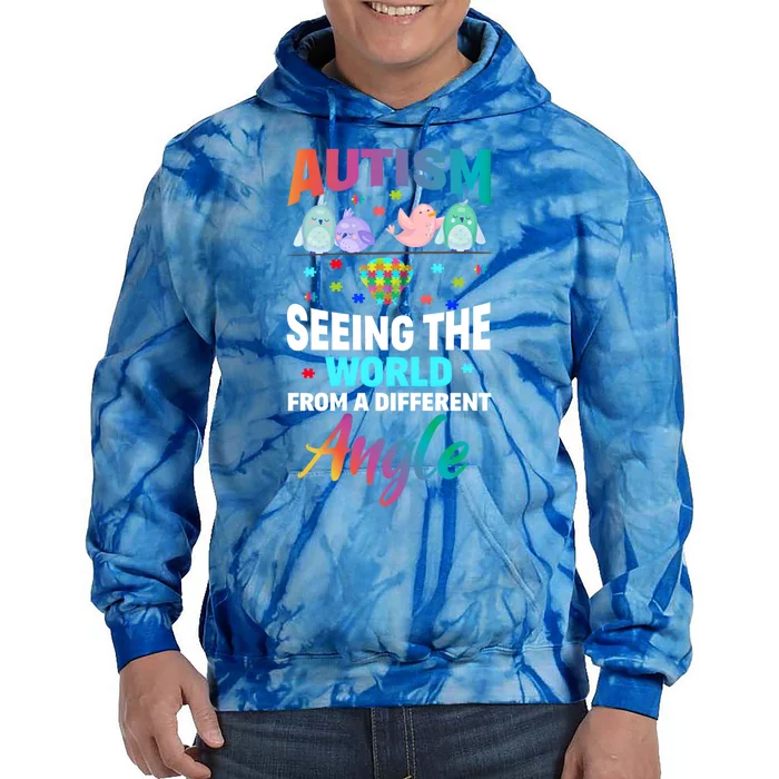 Autism Awareness Seeing The World From A Different Angle Gift Tie Dye Hoodie