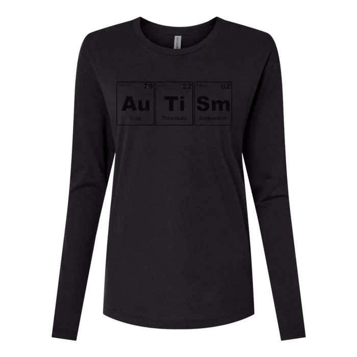 Autism Awareness Support Women, Autism Periodic Table Womens Cotton Relaxed Long Sleeve T-Shirt