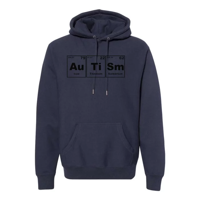 Autism Awareness Support Women, Autism Periodic Table Premium Hoodie