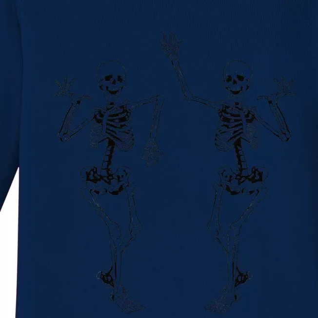 Alt Aesthetic Skeleton Dancing Dark Goth Halloween Skeletons Baby Long Sleeve Bodysuit