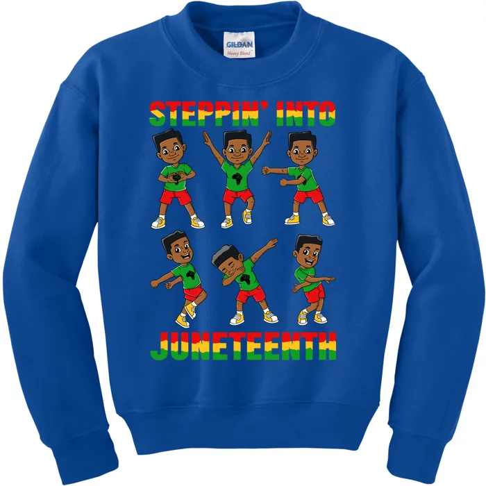 African American Stepping Into Junenth 1865 Gift Kids Sweatshirt