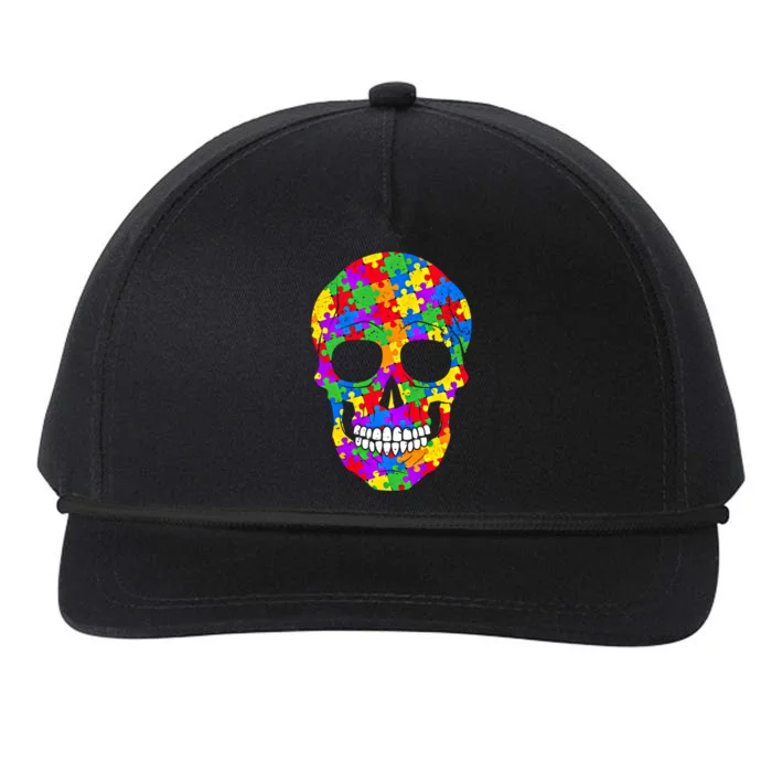 Autism Awareness Skull Autism Autistic Support Awareness Cute Gift Snapback Five-Panel Rope Hat