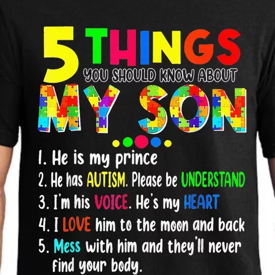 Autism Awareness Support Autism Son For Mom Dad Pajama Set