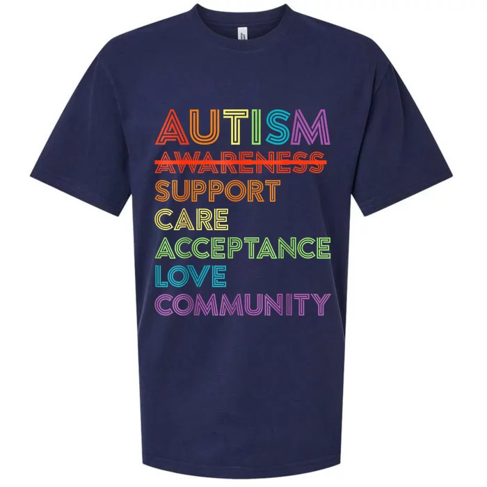 Autism Awareness Support Care Acceptance Ally Sueded Cloud Jersey T-Shirt