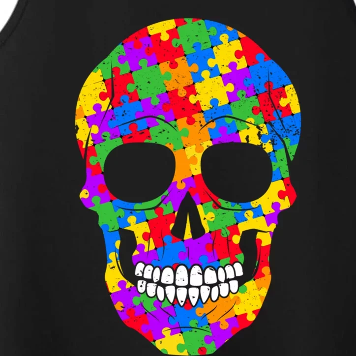 Autism Awareness Skull Autism Autistic Support Awareness Meaningful Gift Performance Tank