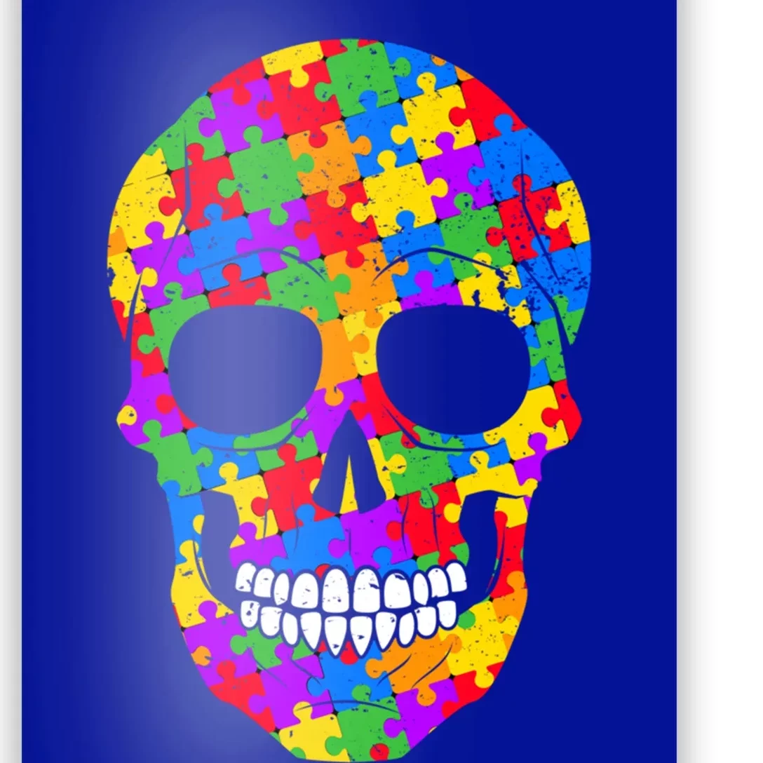 Autism Awareness Skull Autism Autistic Support Awareness Meaningful Gift Poster