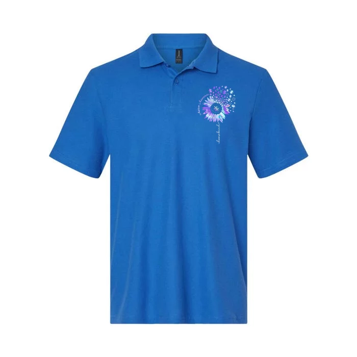 Autism Awareness Sunflower Choose Kind Puzzle Autism Gift Softstyle Adult Sport Polo