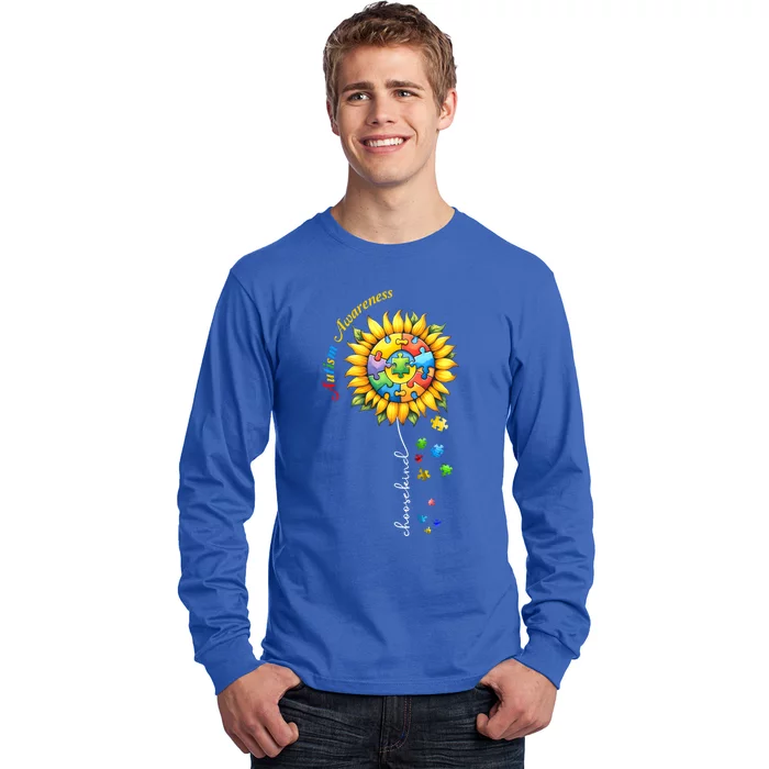 Autism Awareness Sunflower Choose Kind Autism Mom Gift Long Sleeve Shirt