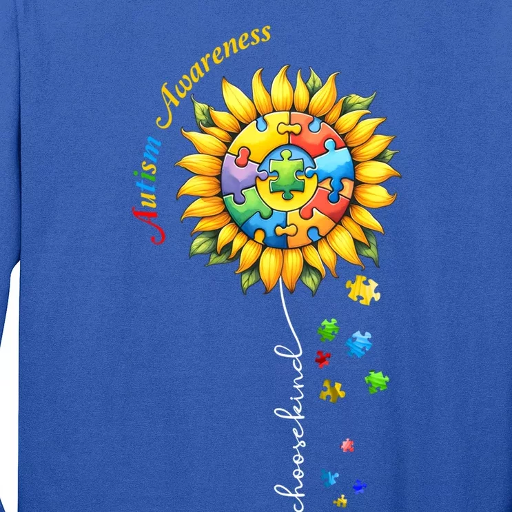 Autism Awareness Sunflower Choose Kind Autism Mom Gift Long Sleeve Shirt