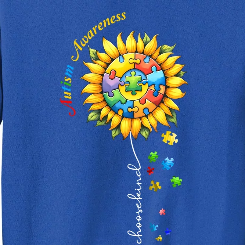 Autism Awareness Sunflower Choose Kind Autism Mom Gift Tall Sweatshirt