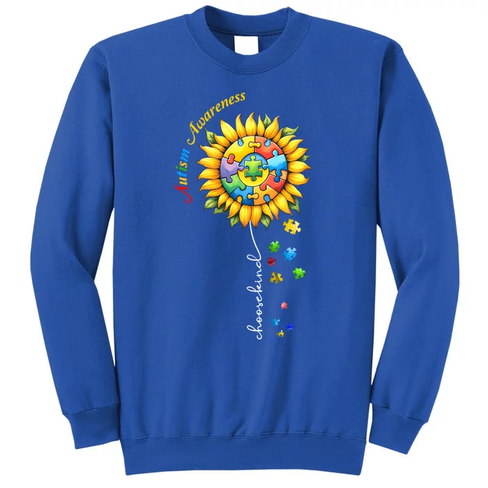 Autism Awareness Sunflower Choose Kind Autism Mom Gift Tall Sweatshirt