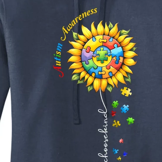 Autism Awareness Sunflower Choose Kind Autism Mom Gift Women's Pullover Hoodie