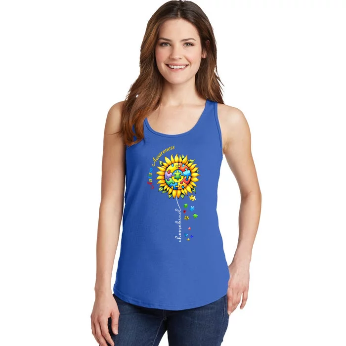 Autism Awareness Sunflower Choose Kind Autism Mom Gift Ladies Essential Tank