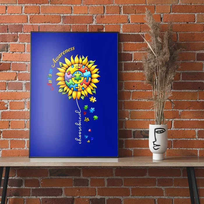 Autism Awareness Sunflower Choose Kind Autism Mom Gift Poster