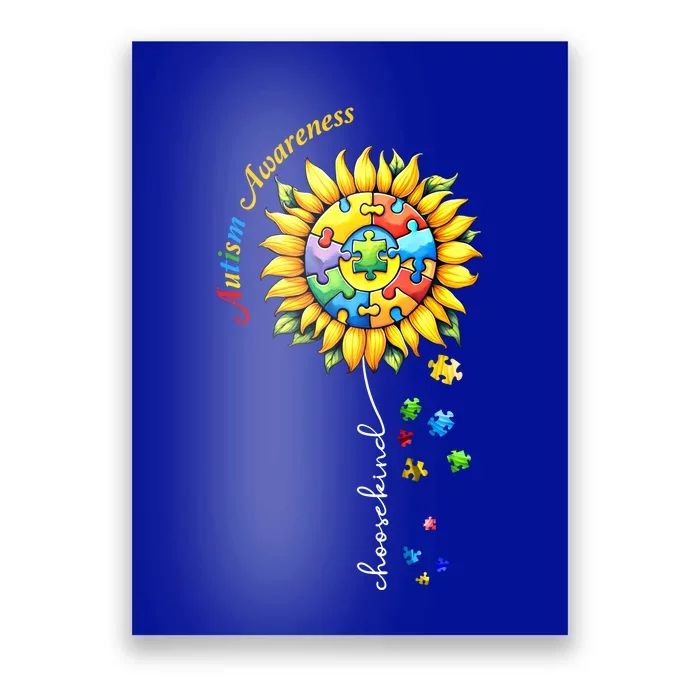 Autism Awareness Sunflower Choose Kind Autism Mom Gift Poster