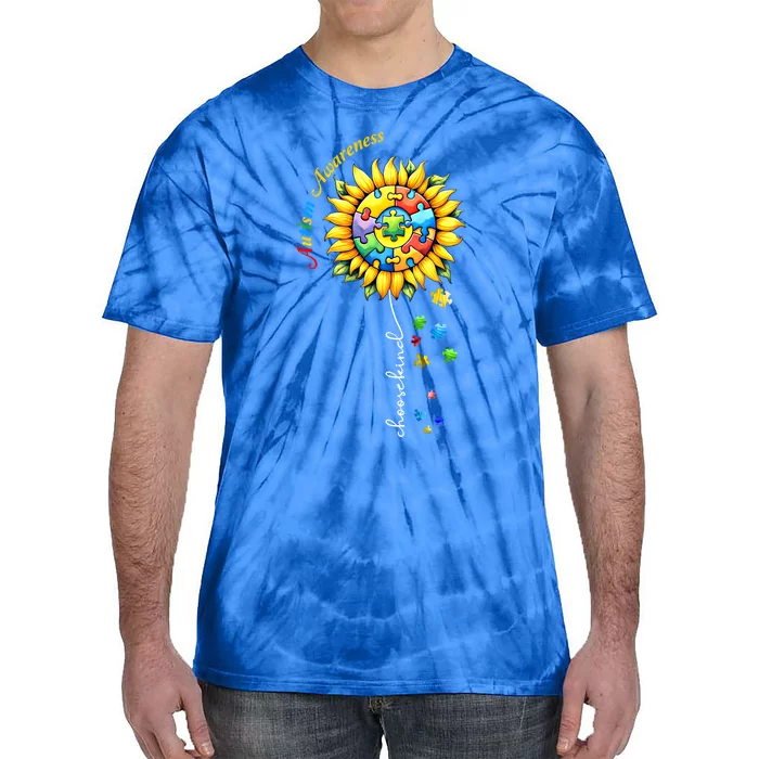 Autism Awareness Sunflower Choose Kind Autism Mom Gift Tie-Dye T-Shirt