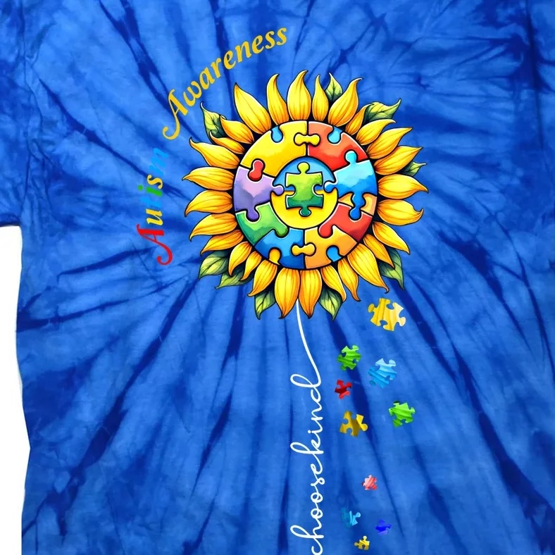 Autism Awareness Sunflower Choose Kind Autism Mom Gift Tie-Dye T-Shirt