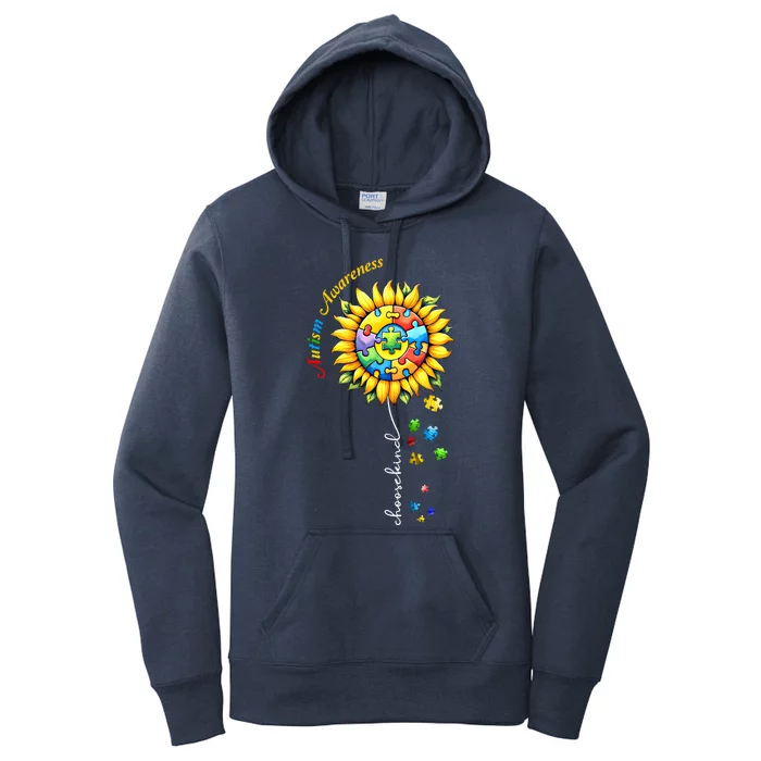 Autism Awareness Sunflower Choose Kind Autism Mom Gift Women's Pullover Hoodie