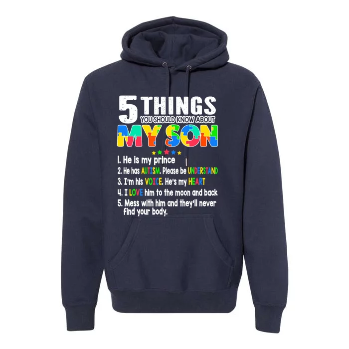 Autism Awareness Support Autism Son for Mom Dad Premium Hoodie