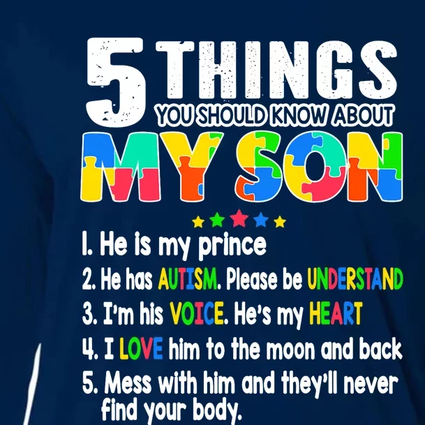 Autism Awareness Support Autism Son for Mom Dad Cooling Performance Long Sleeve Crew