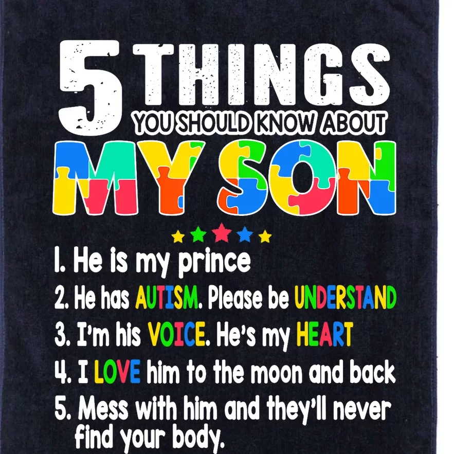 Autism Awareness Support Autism Son for Mom Dad Platinum Collection Golf Towel