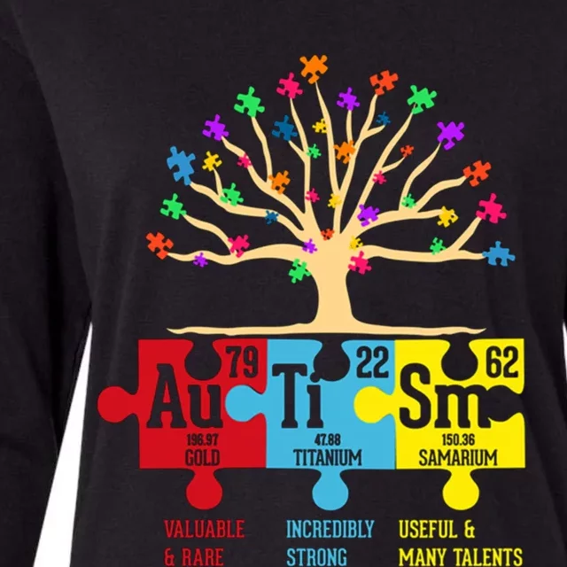 Autism Awareness Support Autism Periodic Table Gift Womens Cotton Relaxed Long Sleeve T-Shirt