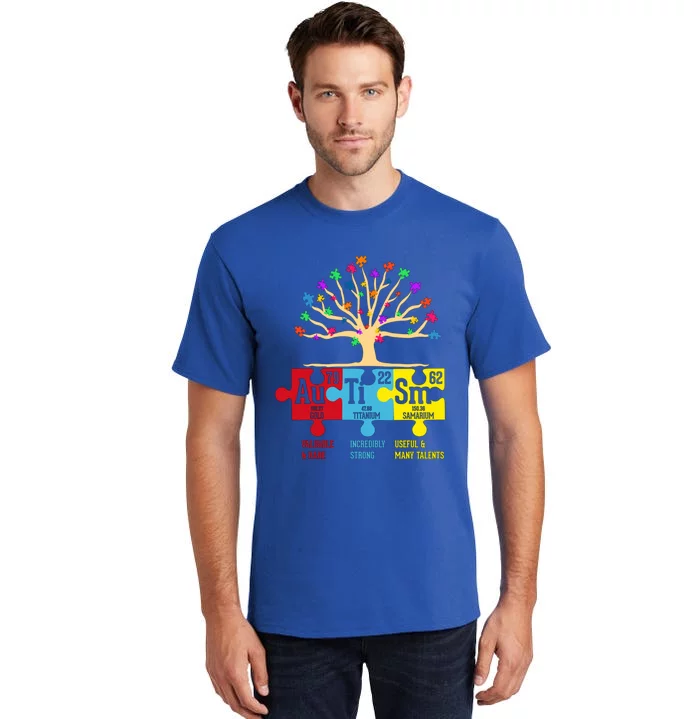 Autism Awareness Support Autism Periodic Table Gift Tall T-Shirt