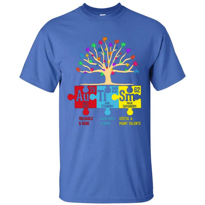 Autism Awareness Support Autism Periodic Table Gift Tall T-Shirt