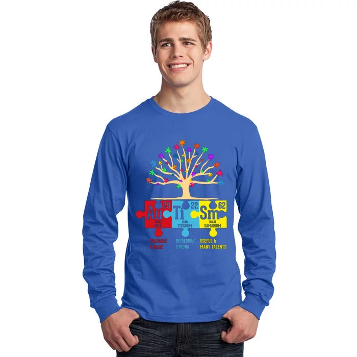 Autism Awareness Support Autism Periodic Table Gift Tall Long Sleeve T-Shirt