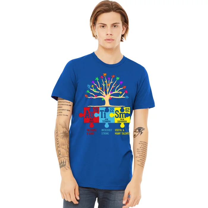 Autism Awareness Support Autism Periodic Table Gift Premium T-Shirt