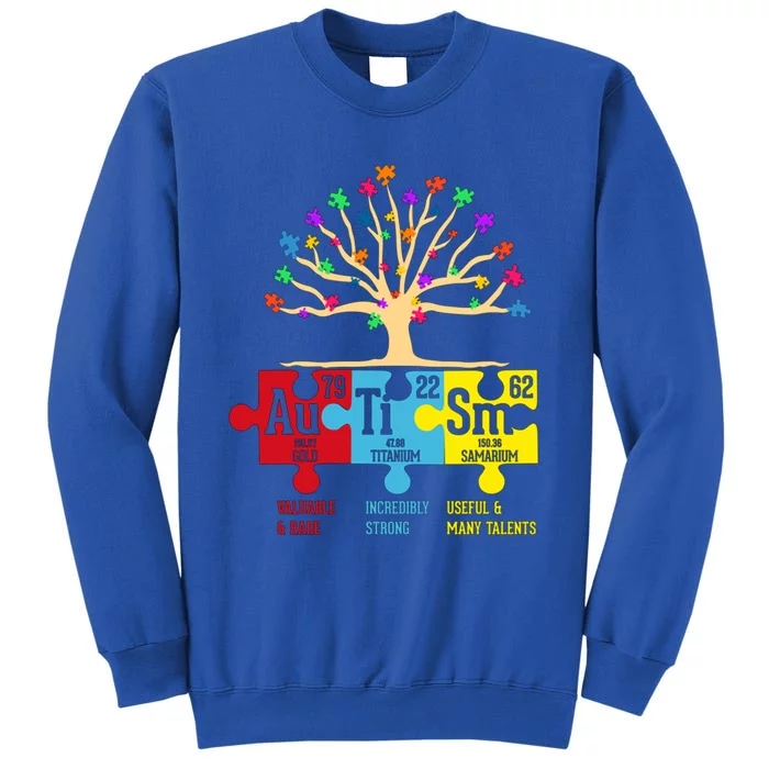 Autism Awareness Support Autism Periodic Table Gift Tall Sweatshirt