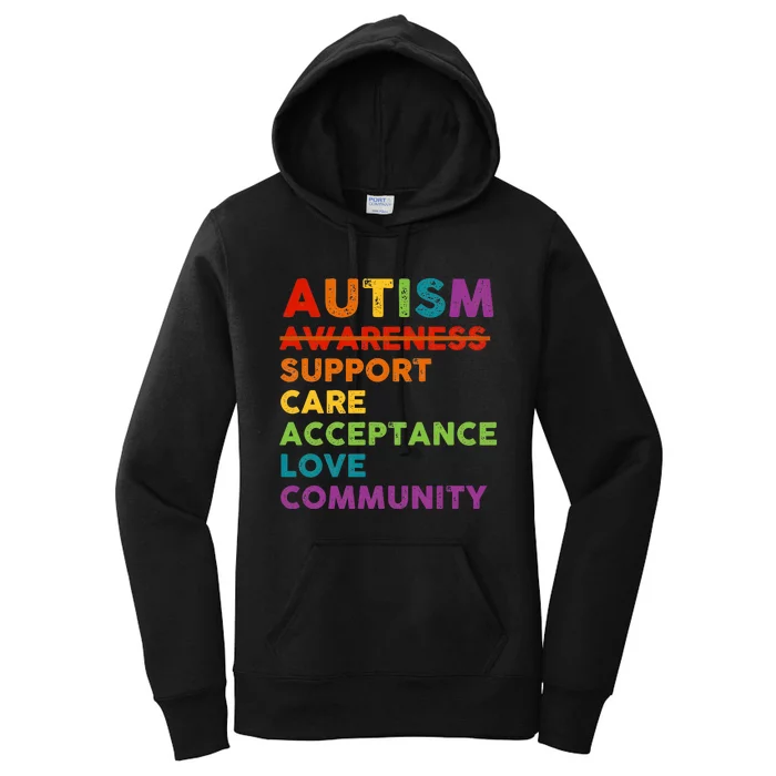 Autism Awareness Support Care Acceptance Love Community Women's Pullover Hoodie