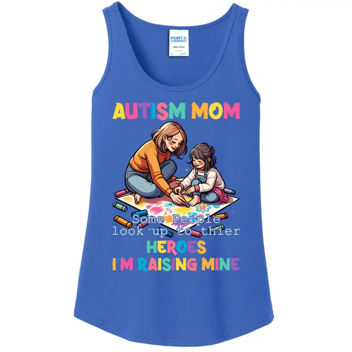 Autism Awareness Supportive Mom Heroraising Graphic Gift Ladies Essential Tank