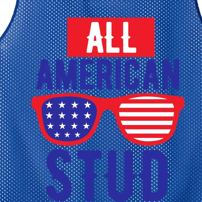 All American Stud Sunglasses 4th Of July Patriotic Gift Mesh Reversible Basketball Jersey Tank