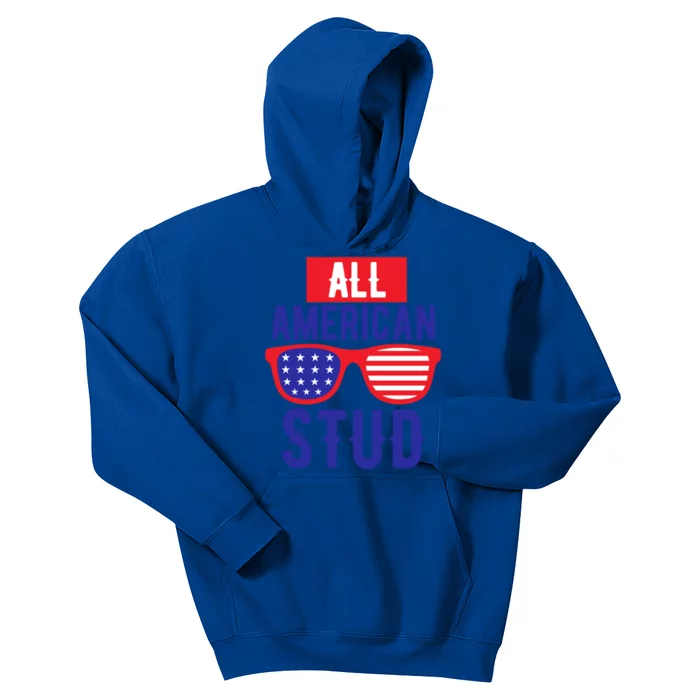 All American Stud Sunglasses 4th Of July Patriotic Gift Kids Hoodie