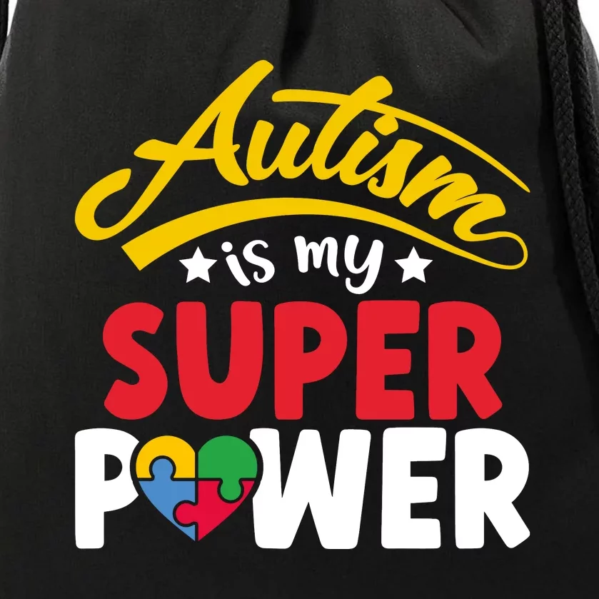 Autism Awareness Superpower Graphic Drawstring Bag