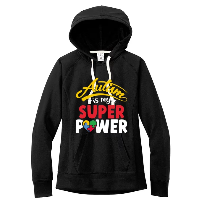 Autism Awareness Superpower Graphic Women's Fleece Hoodie