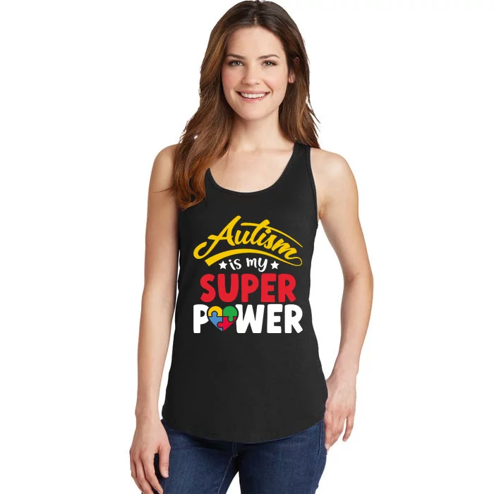 Autism Awareness Superpower Graphic Ladies Essential Tank