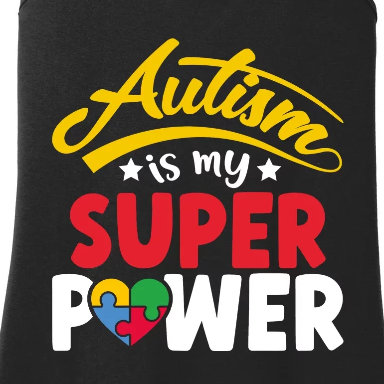 Autism Awareness Superpower Graphic Ladies Essential Tank