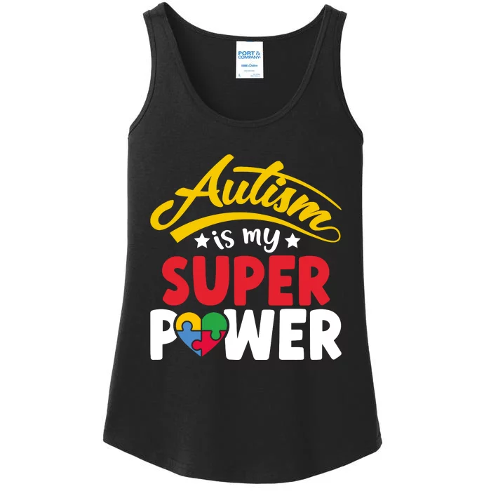 Autism Awareness Superpower Graphic Ladies Essential Tank