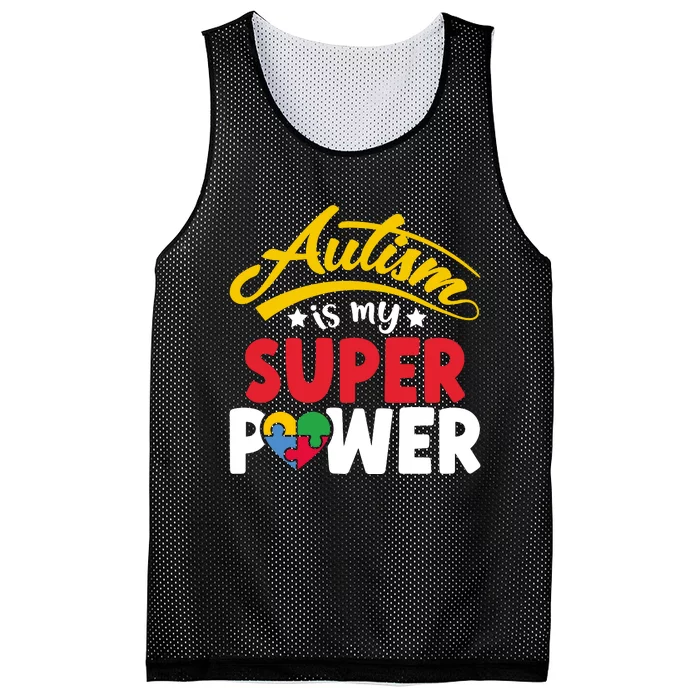 Autism Awareness Superpower Graphic Mesh Reversible Basketball Jersey Tank