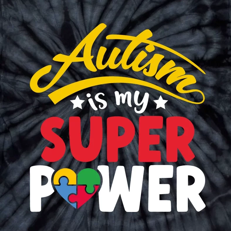 Autism Awareness Superpower Graphic Tie-Dye T-Shirt