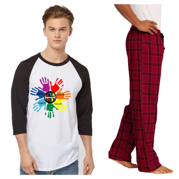 Autism Awareness Sign Language Hand Puzzle Support Raglan Sleeve Pajama Set