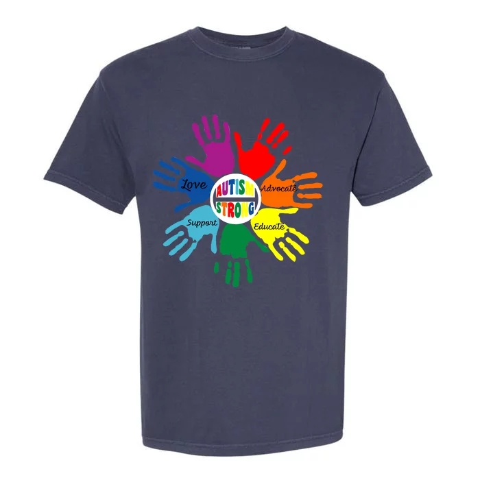 Autism Awareness Sign Language Hand Puzzle Support Garment-Dyed Heavyweight T-Shirt