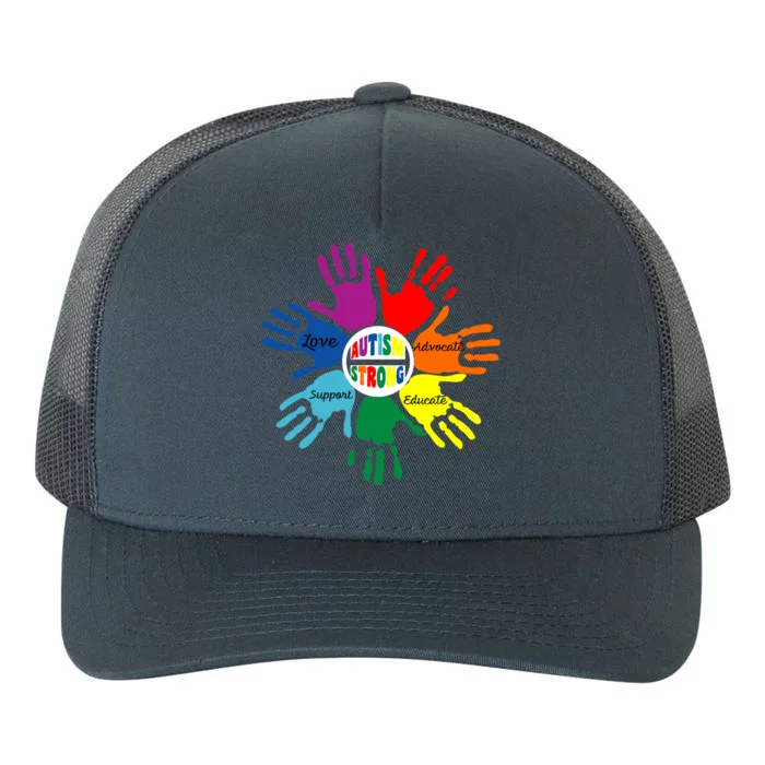 Autism Awareness Sign Language Hand Puzzle Support Yupoong Adult 5-Panel Trucker Hat